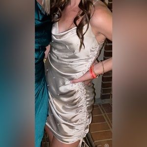 Women’s champagne colored mini dress